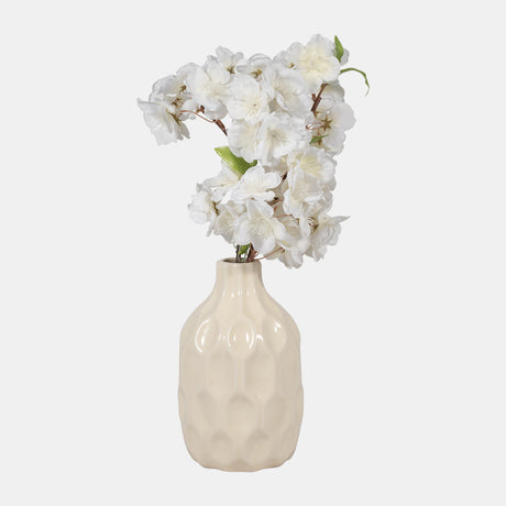 Cer, 8" Honeycomb Dimpled Vase, Cotton