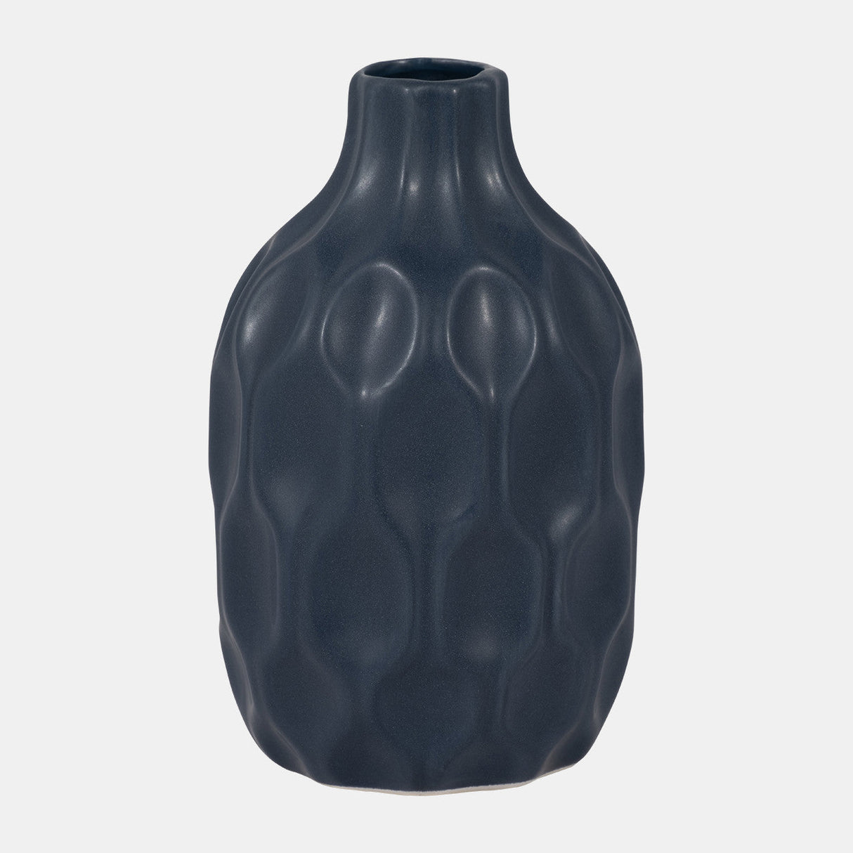 Cer, 8" Honeycomb Dimpled Vase, Navy