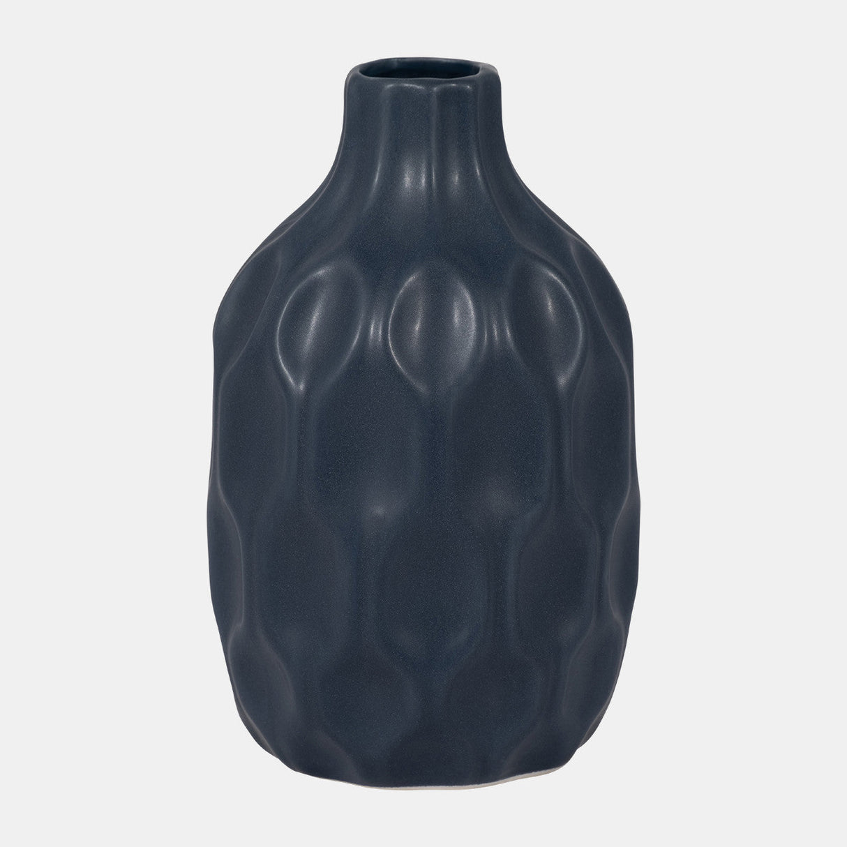 Cer, 8" Honeycomb Dimpled Vase, Navy