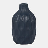 Cer, 8" Honeycomb Dimpled Vase, Navy