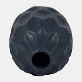 Cer, 8" Honeycomb Dimpled Vase, Navy