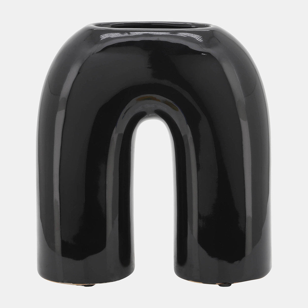 Cer, 8" Horseshoe Vase, Black