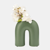 Cer, 8" Horseshoe Vase, Dark Sage