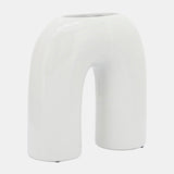 Cer, 8" Horseshoe Vase, White