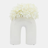 Cer, 8" Horseshoe Vase, White