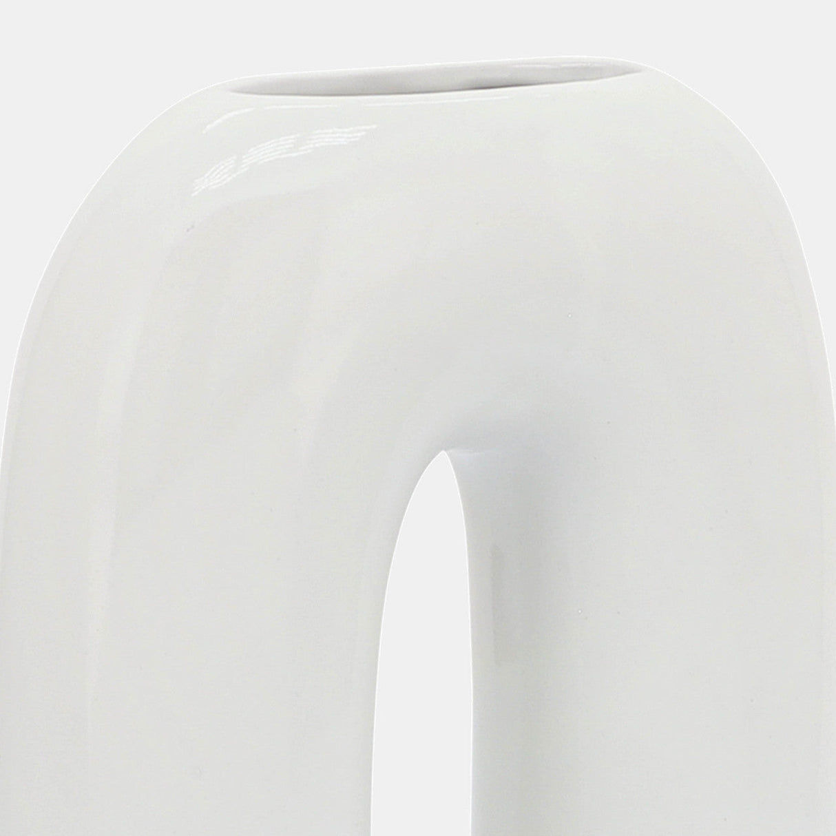 Cer, 8" Horseshoe Vase, White