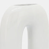 Cer, 8" Horseshoe Vase, White