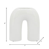 Cer, 8" Horseshoe Vase, White