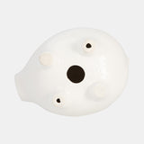 Cer, 8" Pig With Crown, White