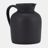 Cer, 8" Pitcher Vase, Black