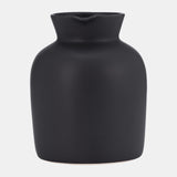 Cer, 8" Pitcher Vase, Black