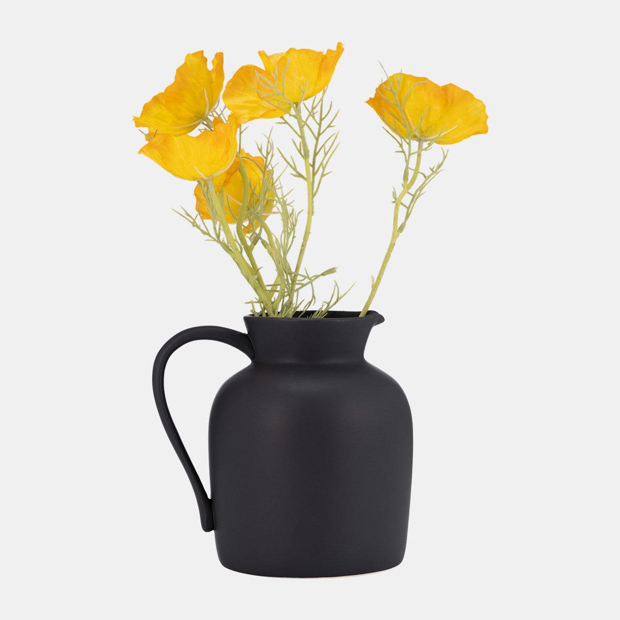 Cer, 8" Pitcher Vase, Black