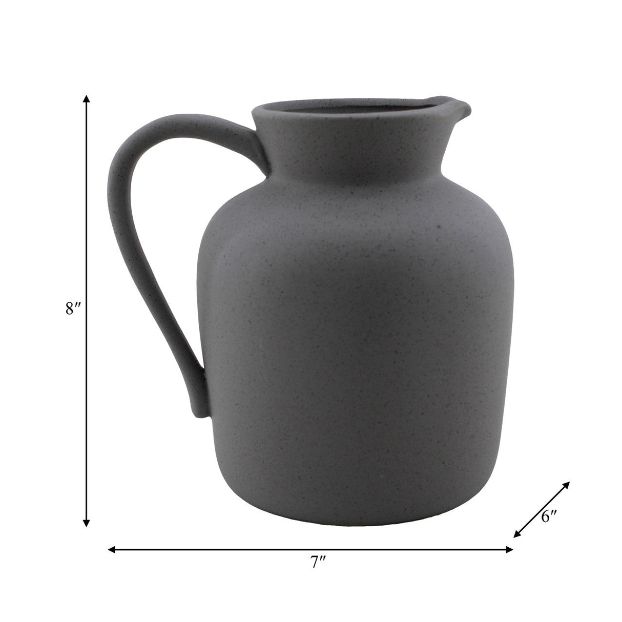 Cer, 8" Pitcher Vase, Gray