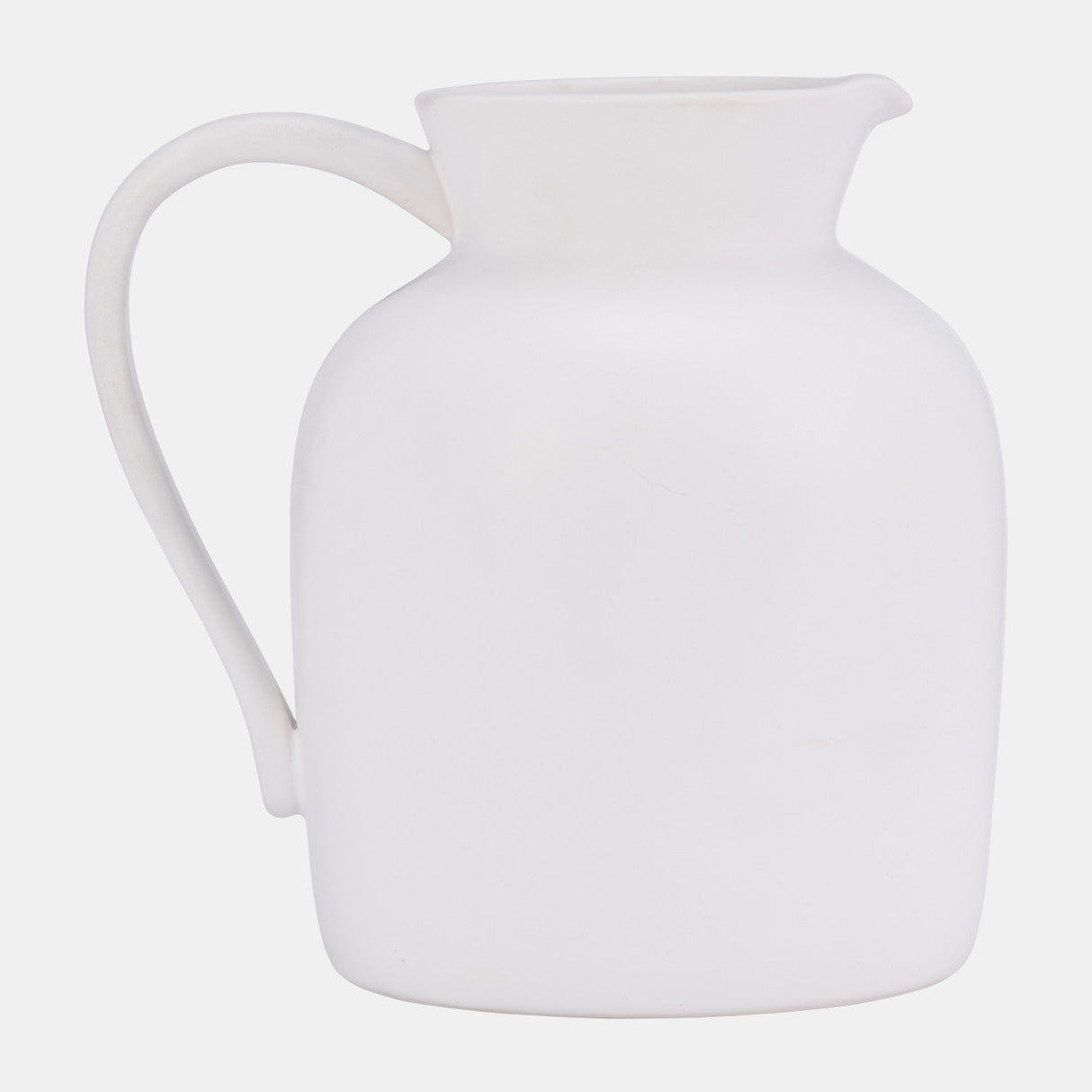 Cer, 8" Pitcher Vase, White