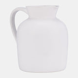 Cer, 8" Pitcher Vase, White