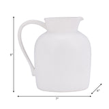 Cer, 8" Pitcher Vase, White