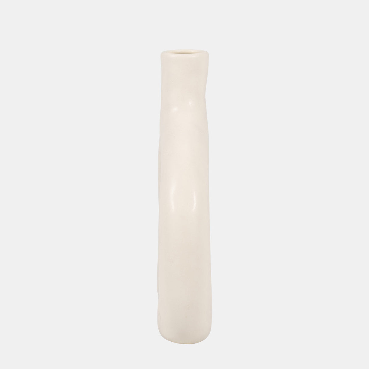 Cer 8" Textured Wide Cut-out Vase, Cotton