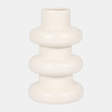 Cer, 8" Three Ribbed Vase, Cotton