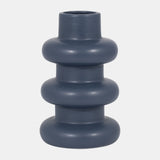 Cer, 8" Three Ribbed Vase, Navy