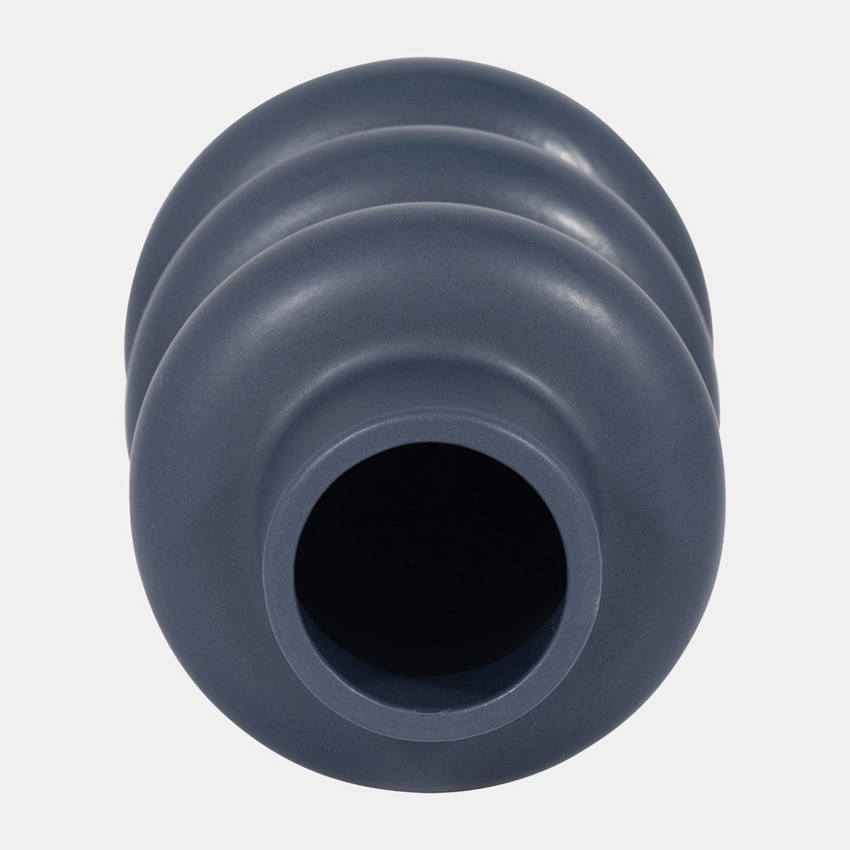 Cer, 8" Three Ribbed Vase, Navy