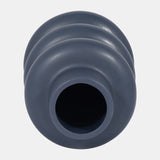 Cer, 8" Three Ribbed Vase, Navy