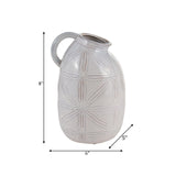 Cer, 8" Tribal Pitcher, Ivory