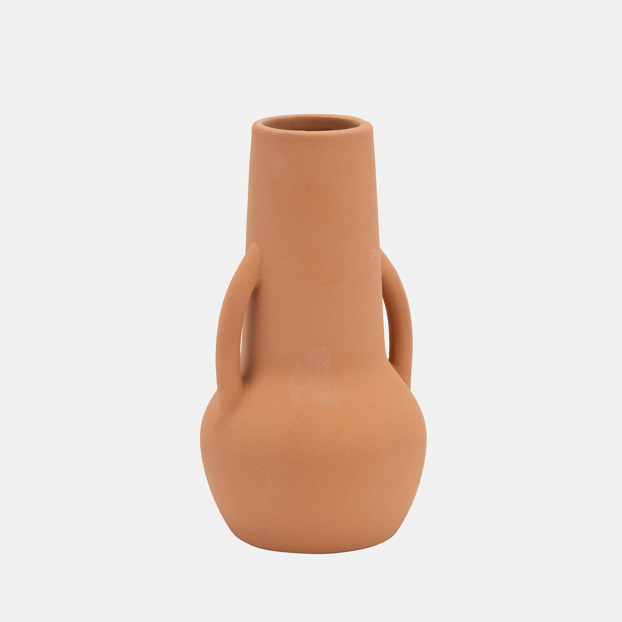 Cer,8",vase W/handles,terracotta