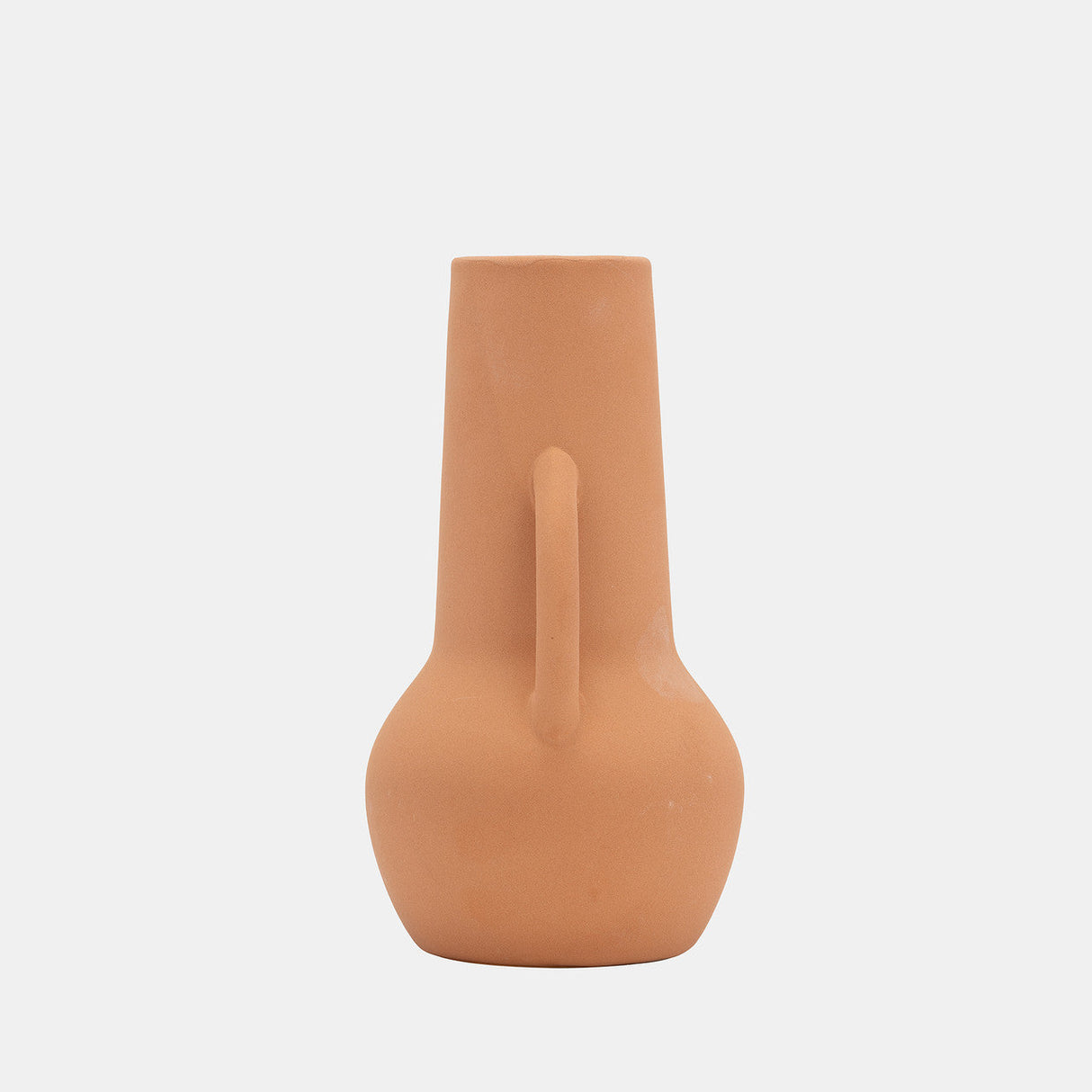 Cer,8",vase W/handles,terracotta