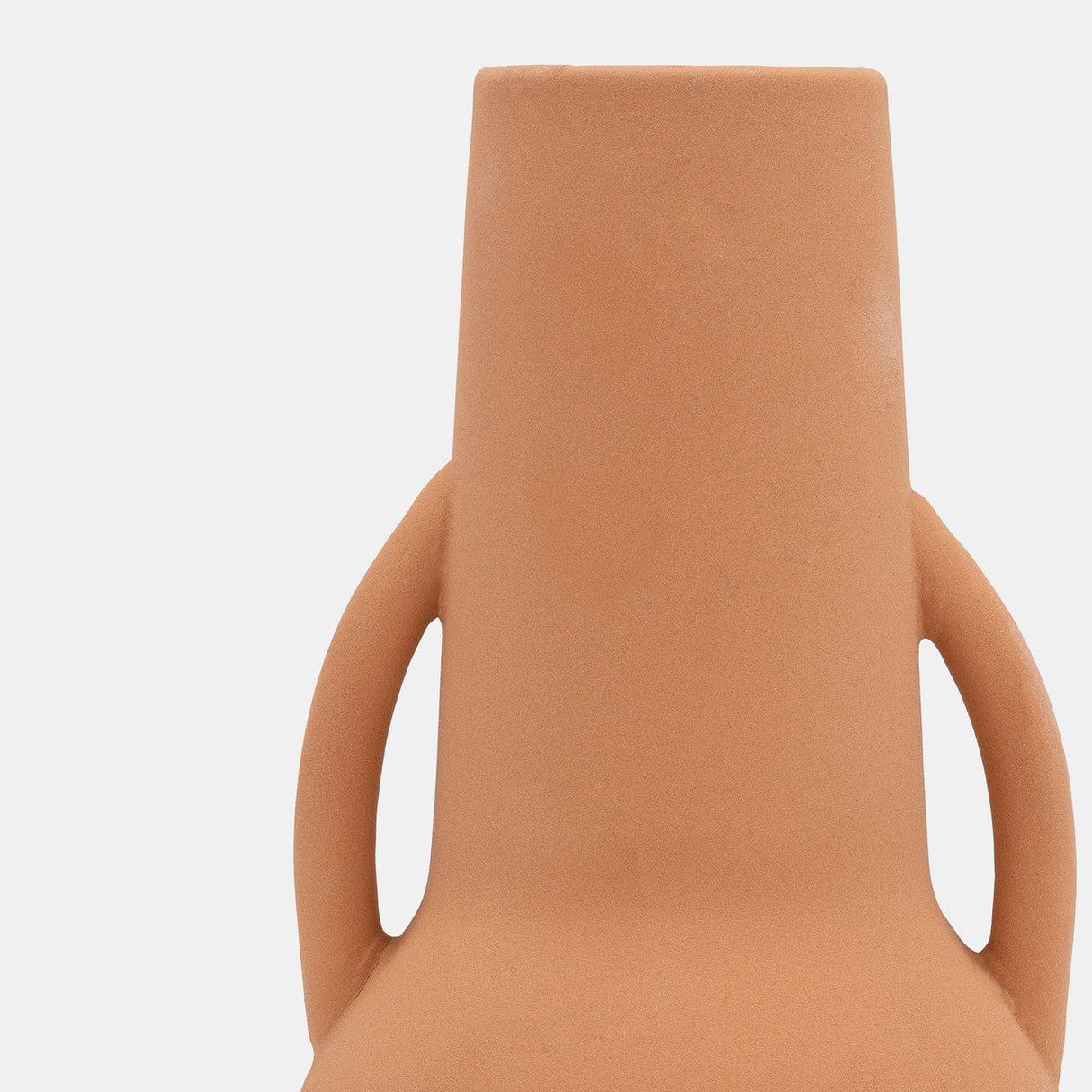 Cer,8",vase W/handles,terracotta