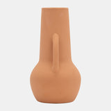 Cer,8",vase W/handles,terracotta