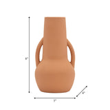 Cer,8",vase W/handles,terracotta