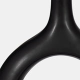 Cer, 9" Curved Open Cut Out Vase, Black