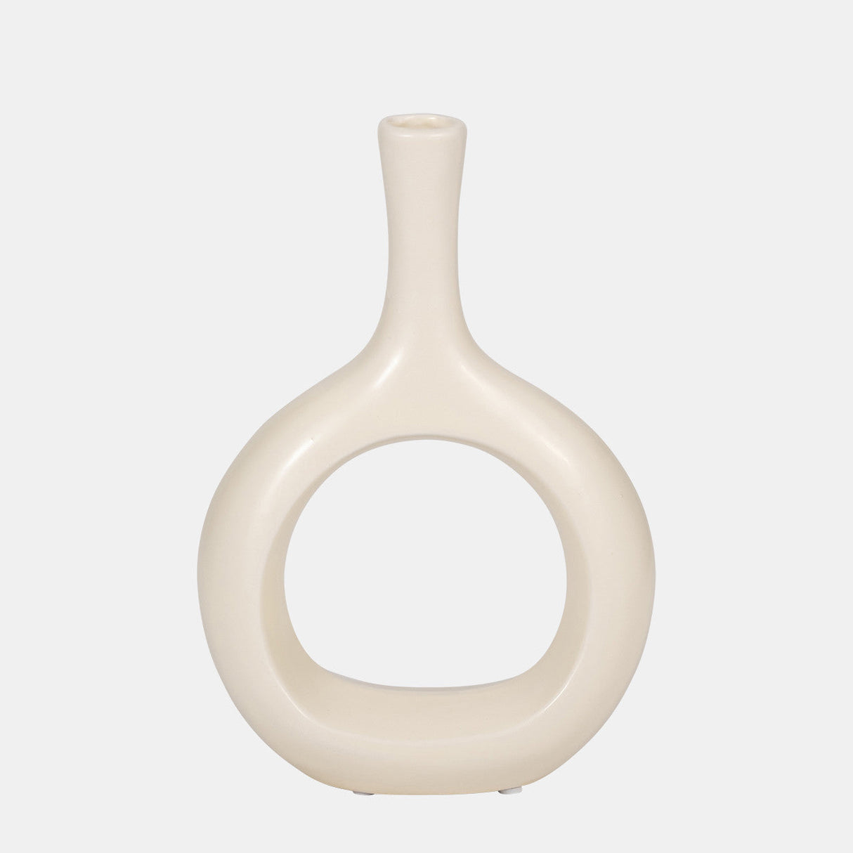 Cer, 9" Curved Open Cut Out Vase, Cotton