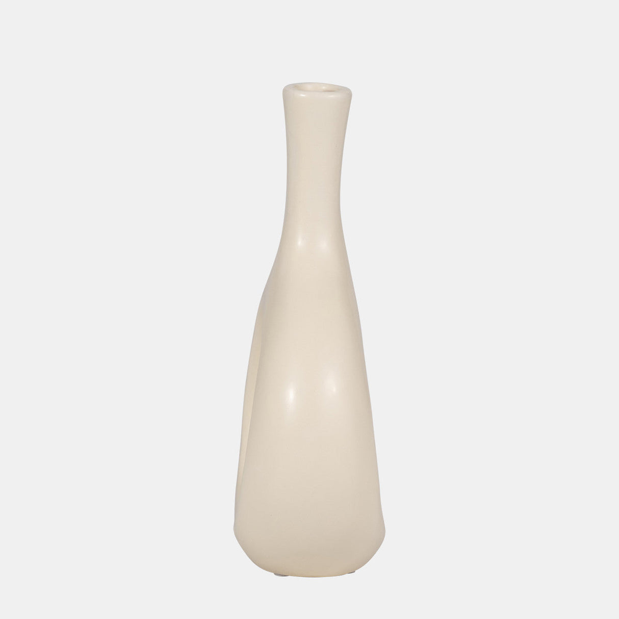 Cer, 9" Curved Open Cut Out Vase, Cotton