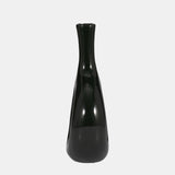 Cer, 9" Curved Open Cut Out Vase, Green