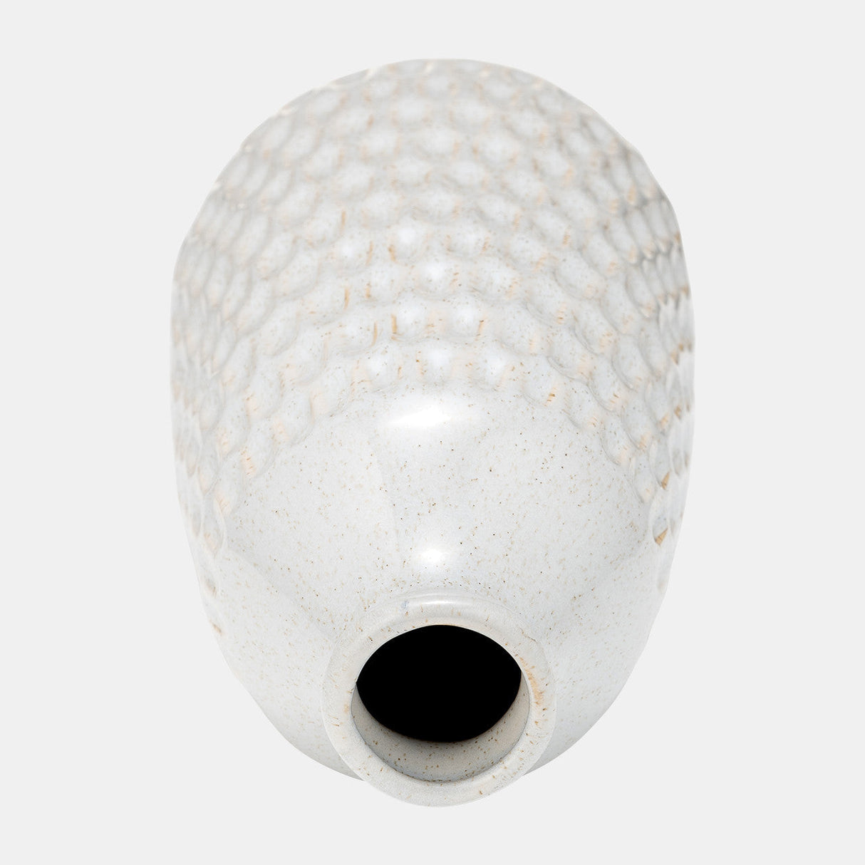 Cer, 9" Dimpled Vase, Oatmeal