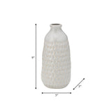 Cer, 9" Dimpled Vase, Oatmeal