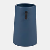 Cer, 9"h Eared Vase, Blue