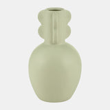 Cer, 9"h Eared Vase, Cucumber