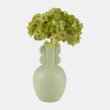 Cer, 9"h Eared Vase, Cucumber