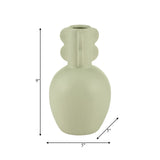 Cer, 9"h Eared Vase, Cucumber