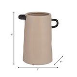 Cer, 9"h Eared Vase, Irish Cream