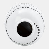 Cer, 9"h Spiral Dot Flower Vase, White/black