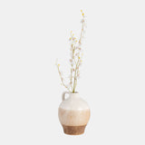 Cer, 9" Jug Vase, White/tan