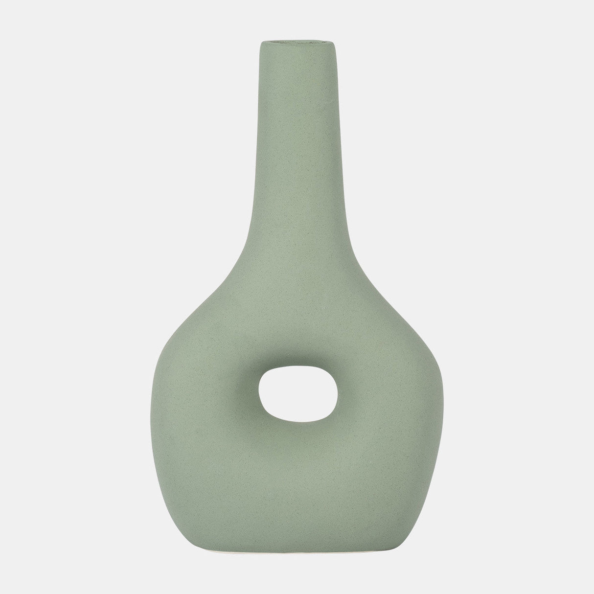 Cer, 9" Open Cut-out Nomad Vase, Dark Sage