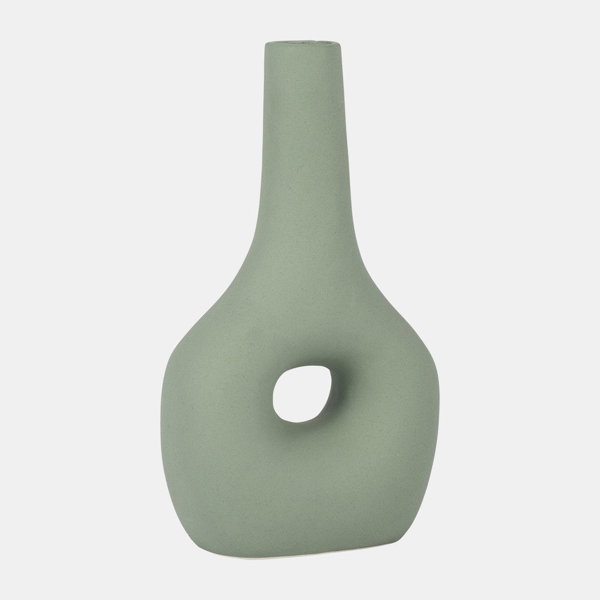 Cer, 9" Open Cut-out Nomad Vase, Dark Sage