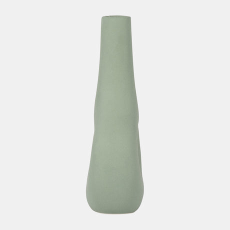 Cer, 9" Open Cut-out Nomad Vase, Dark Sage