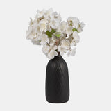 Cer, 9" Plaid Textured Vase, Black