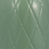 Cer, 9" Plaid Textured Vase, Dark Sage