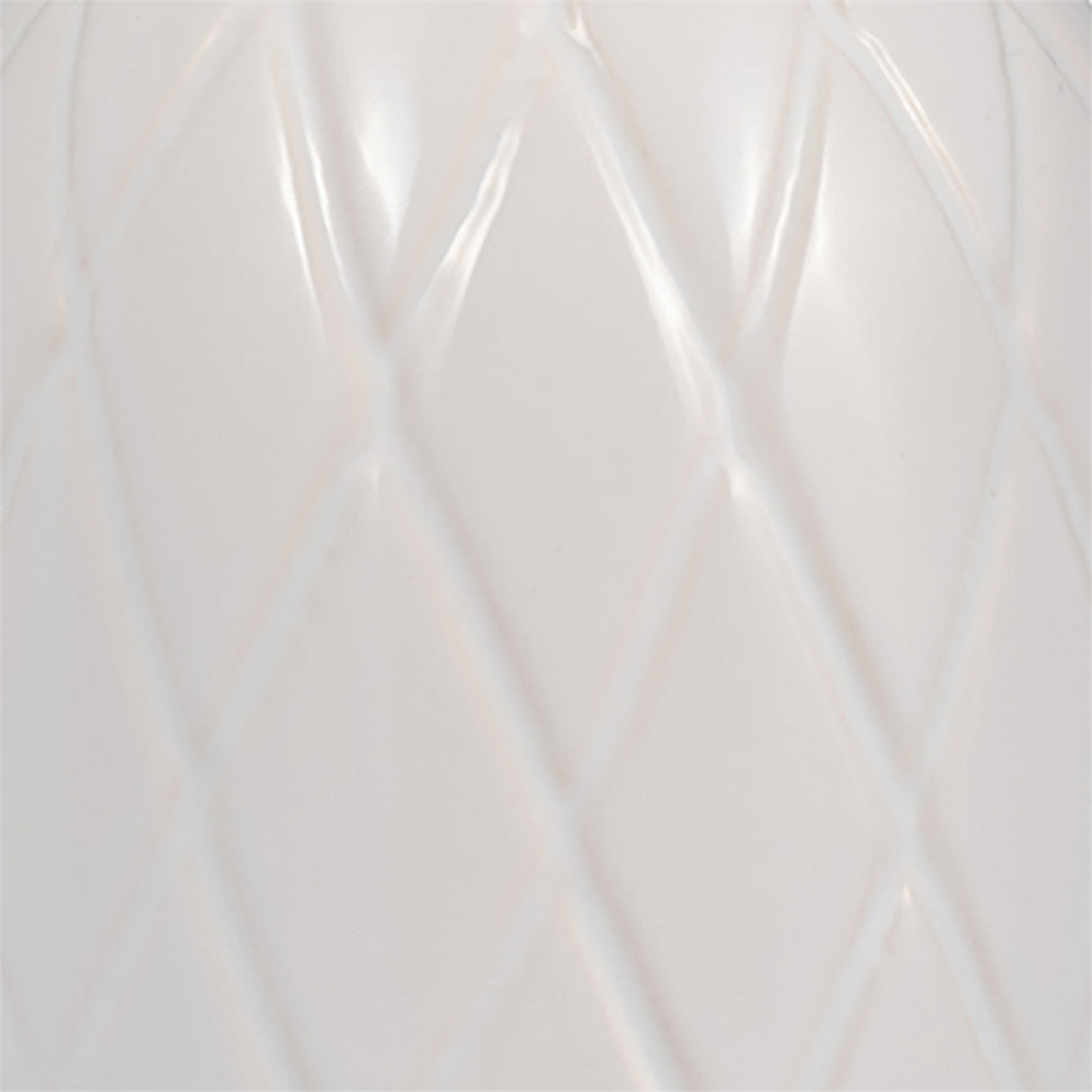 Cer, 9" Plaid Textured Vase, White